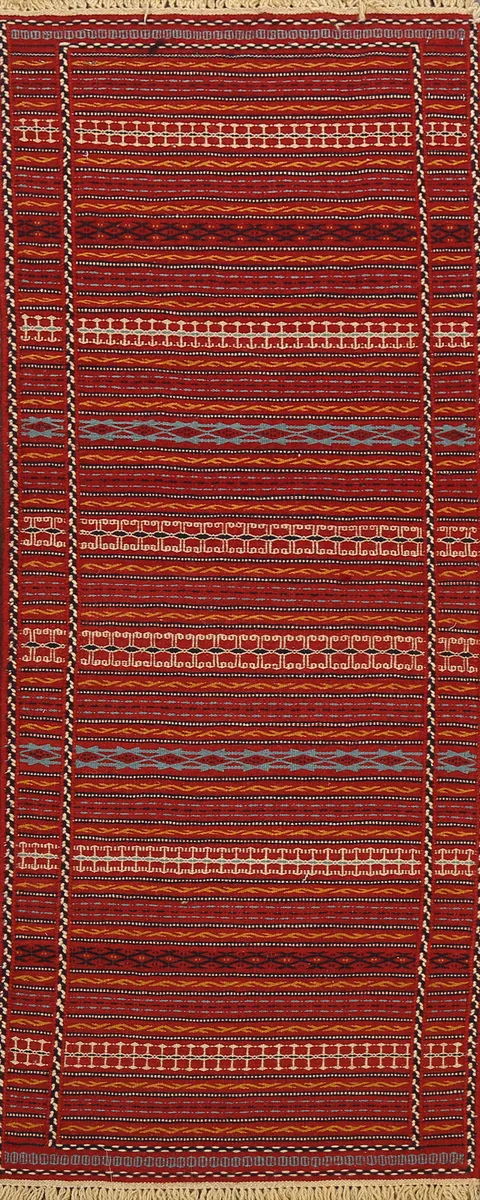 Tribal Kilim Sirjan Persian Runner Rug 2x7