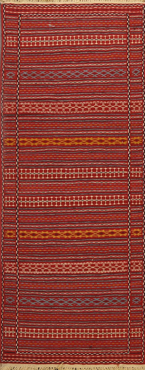 Tribal Kilim Sirjan Persian Runner Rug 2x7
