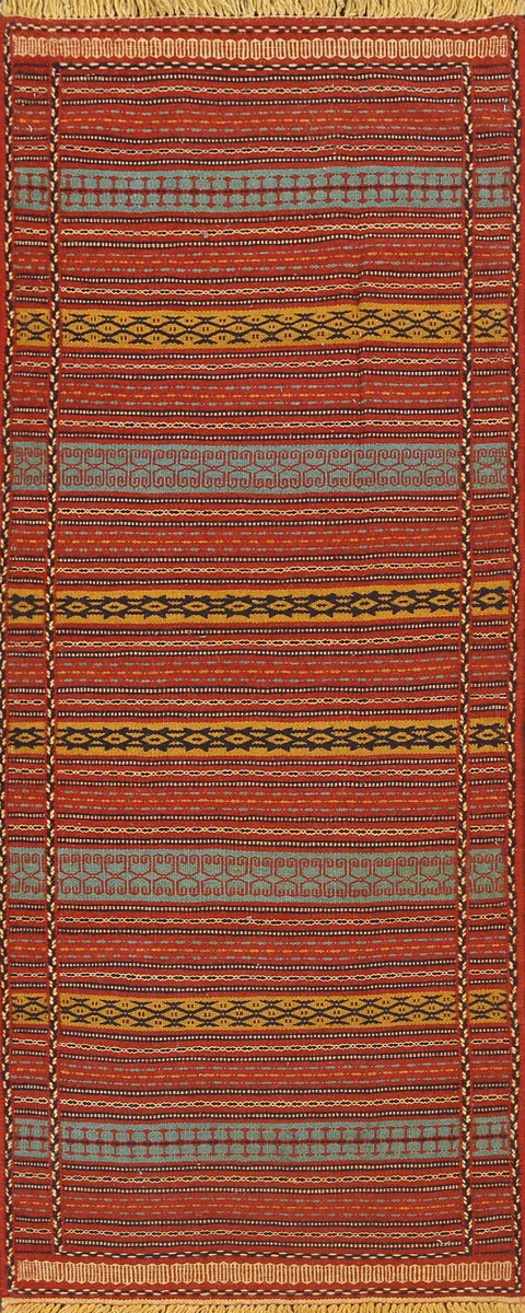 Tribal Kilim Sirjan Persian Runner Rug 2x7