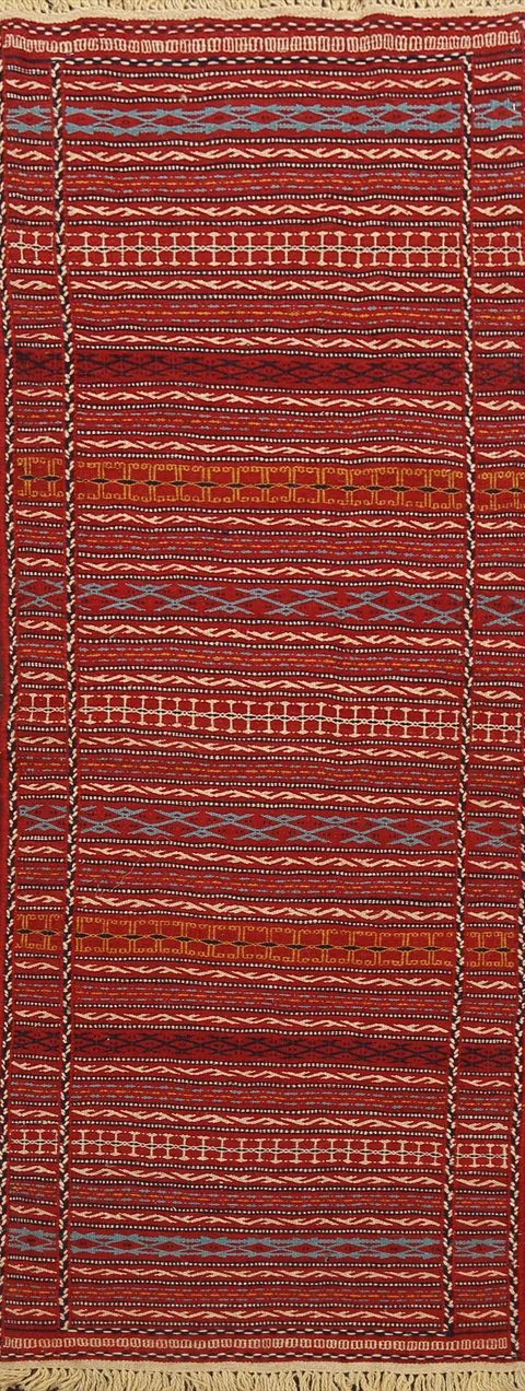 Tribal Kilim Sirjan Persian Runner Rug 2x7