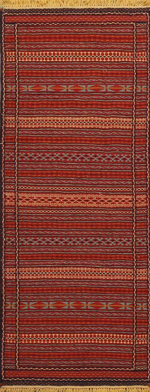 Tribal Kilim Sirjan Persian Runner Rug 2x7