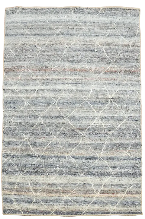 Contemporary Trellis Abstract Oriental Area Rug 4x6