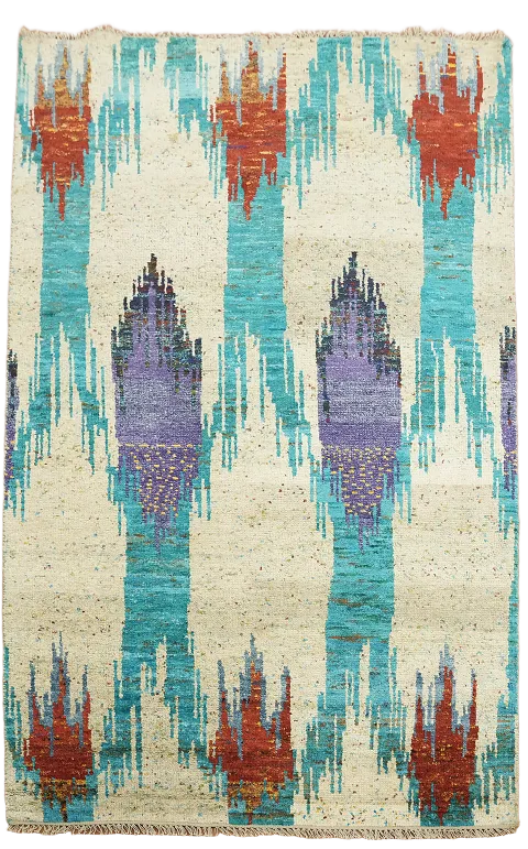 Contemporary Abstract Oriental Area Rug 5x8