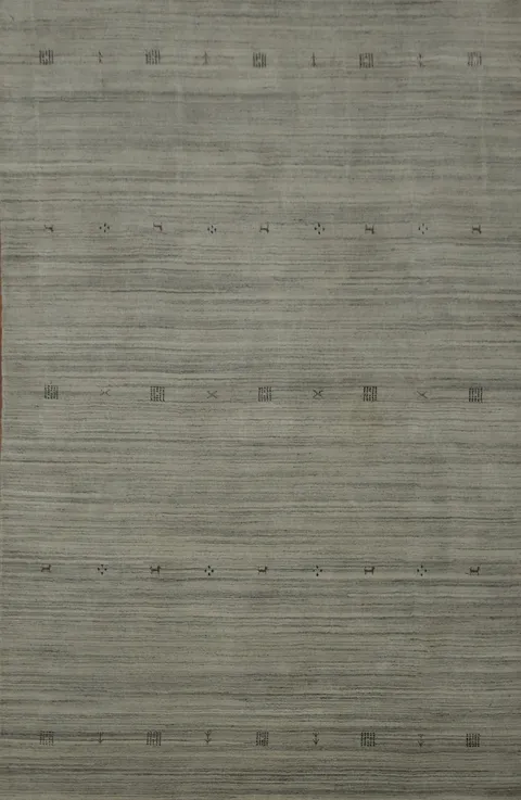 Elegant Textured Gabbeh Area Rug 8x11 with Subtle Tribal Patterns