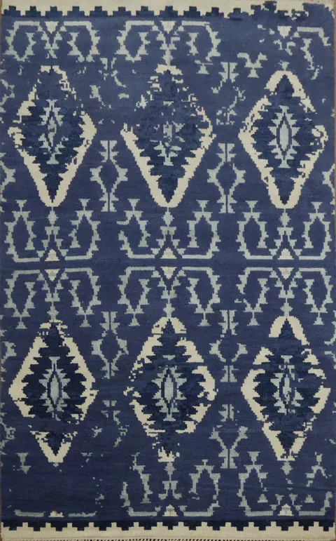 Distressed Abstract Oriental Area Rug 5x8