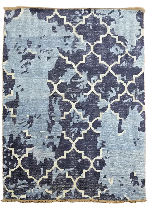 Contemporary Abstract Oriental Area Rug 4x6