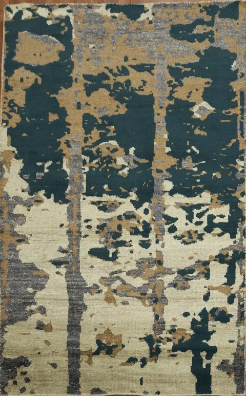 Contemporary Abstract Oriental Area Rug 5x8