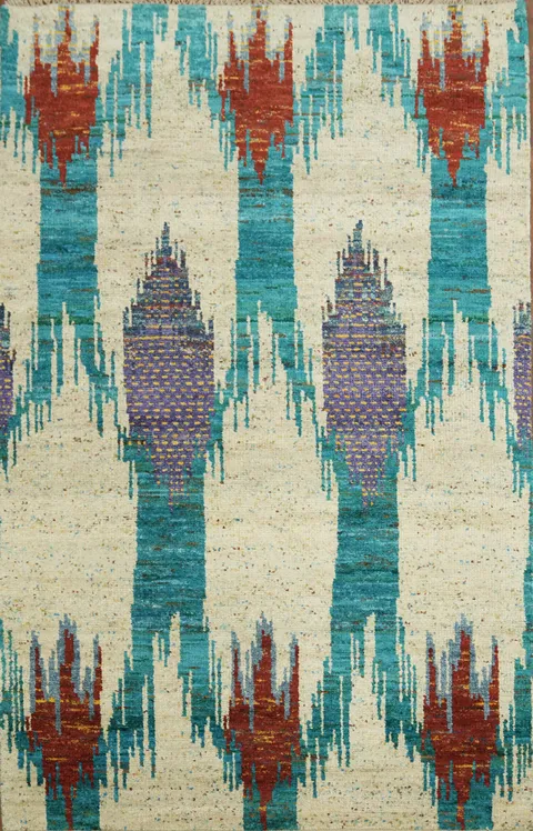 Contemporary Abstract Oriental Area Rug 5x8