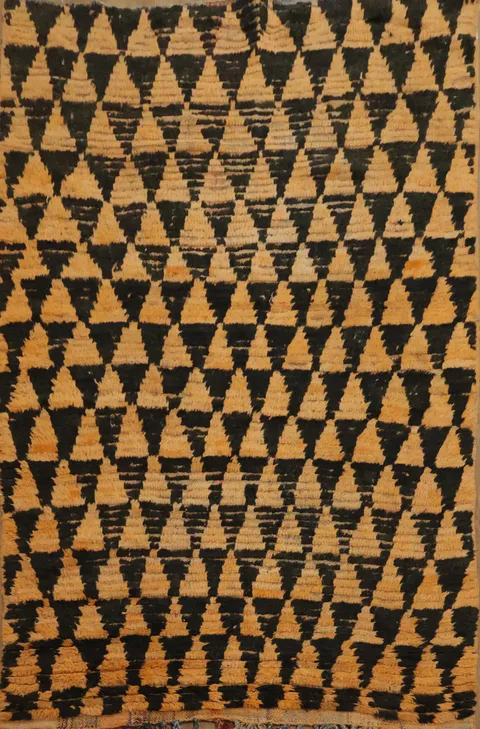 Antique Tribal Moroccan Oriental Area Rug 4x6