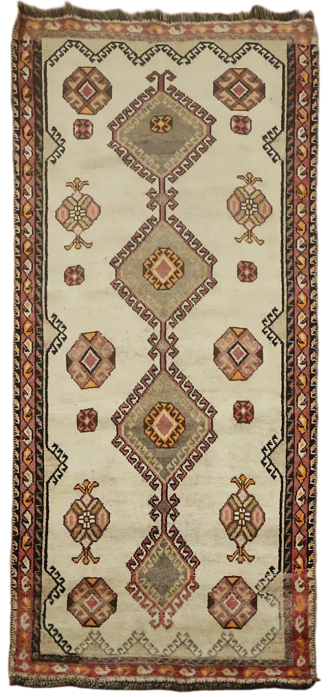 Tribal Geometric Qashqai Persian Area Rug 4x7