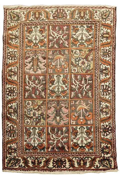 100% Vegetable Dye Bakhtiari Persian Area Rug 4x5