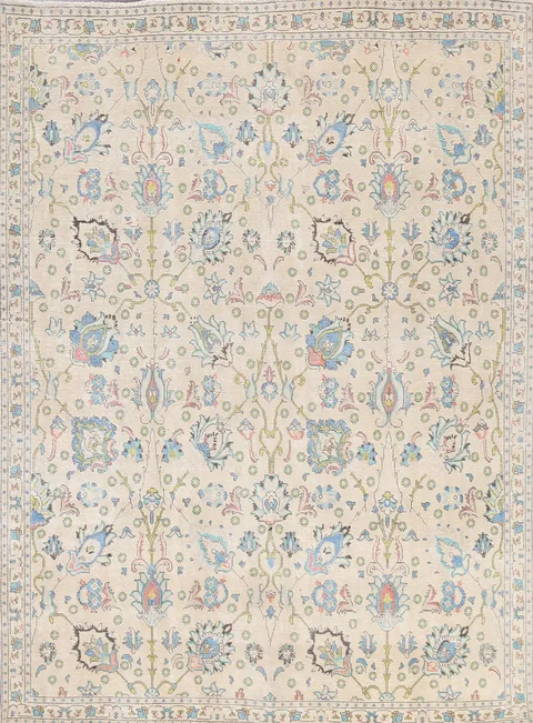 Floral Tabriz Persian Area Rug 7x9