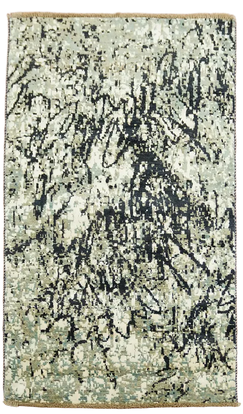 100% Vegetable Dye Abstract Oriental Area Rug 3x5