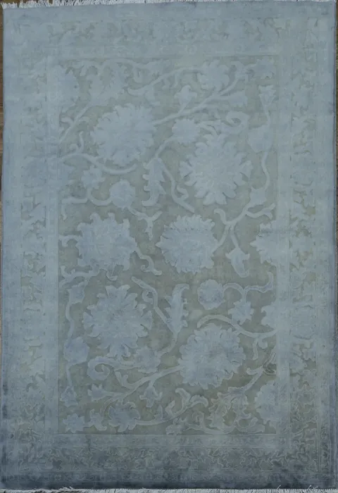 Vegetable Dye Carved Chobi Oriental Area Rug 4x6