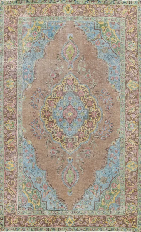 Floral Tabriz Persian Area Rug 6x9