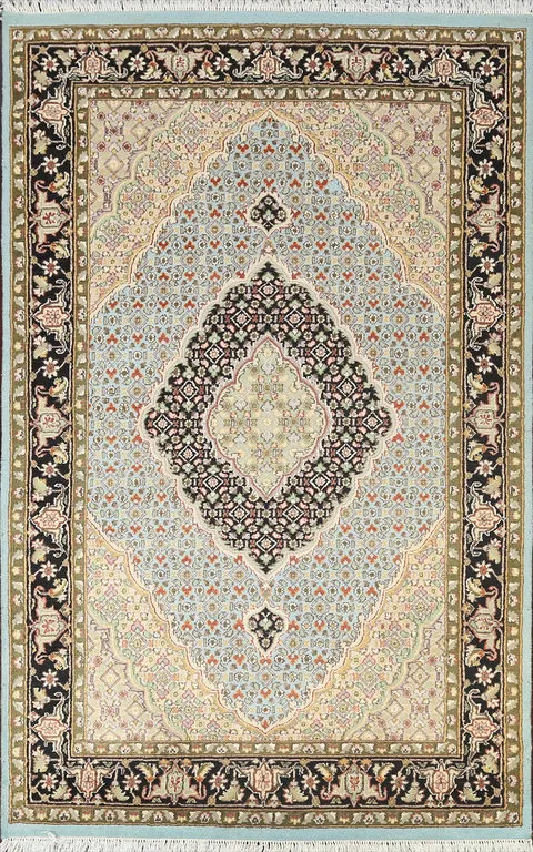 Vegetable Dye Tabriz Mahi Oriental Area Rug 4x6