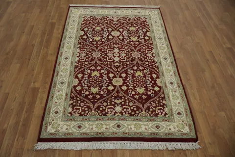 Vegetable Dye Floral Tabriz Oriental Area Rug 4x6