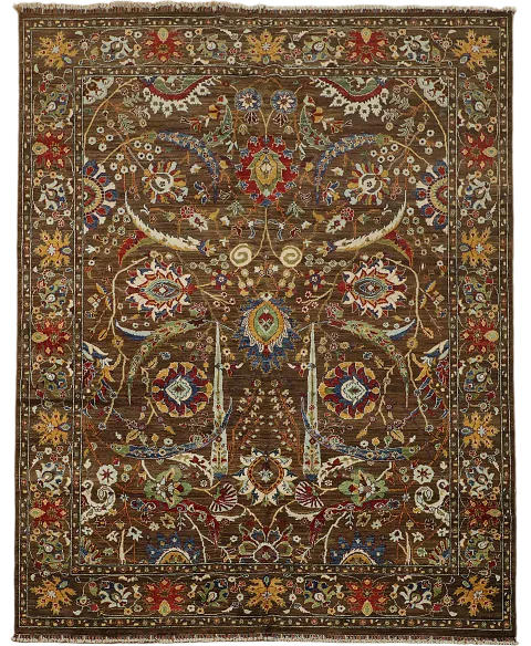 100% Vegetable Dye Floral Ziegler Oriental Area Rug 8x10