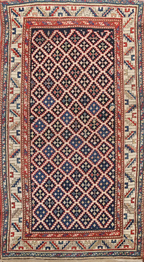 Pre-1900 Antique Vegetable Dye Oriental Area Rug 3x6