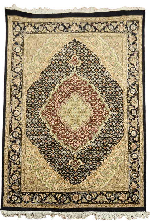 100% Vegetable Dye Tabriz Mahi Oriental Wool Rug 4x6