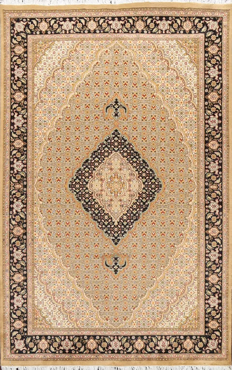 100% Vegetable Dye Tabriz Mahi Oriental Area Rug 5x8