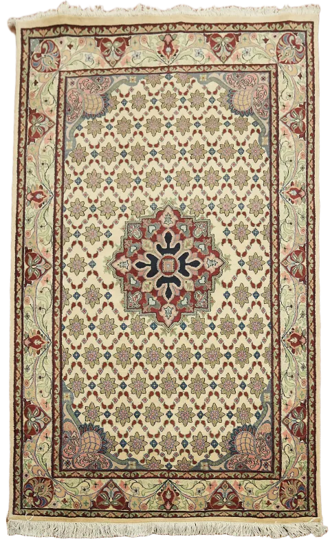 100% Vegetable Dye Tabriz Oriental Wool Rug 4x6