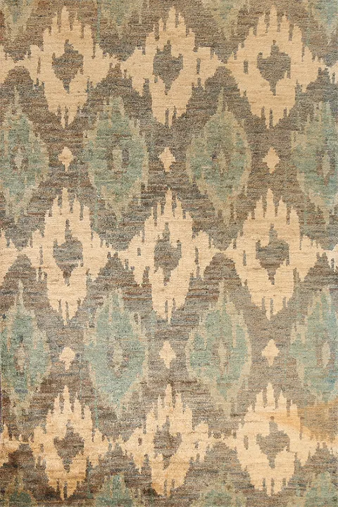 Contemporary Abstract Oriental Area Rug 6x9