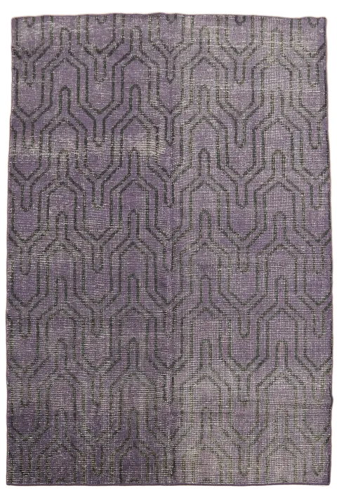 Contemporary Distressed Purple Rug for Modern Spaces 6x8 ft