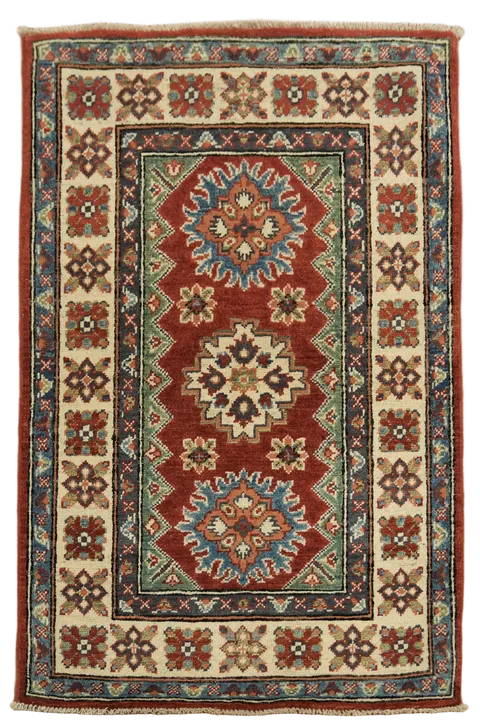 Geometric Kazak Oriental Rug 3x4