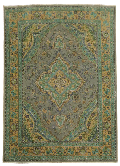 Traditional Distressed Tabriz Persian Area Rug 7x10