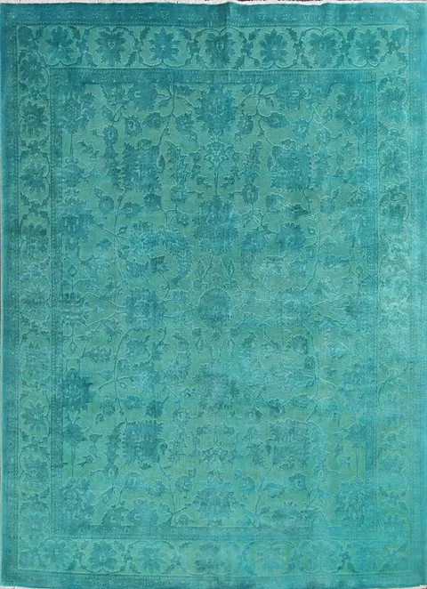 Soft Blue-Green Oriental Rug with Ornamental Design 8x10