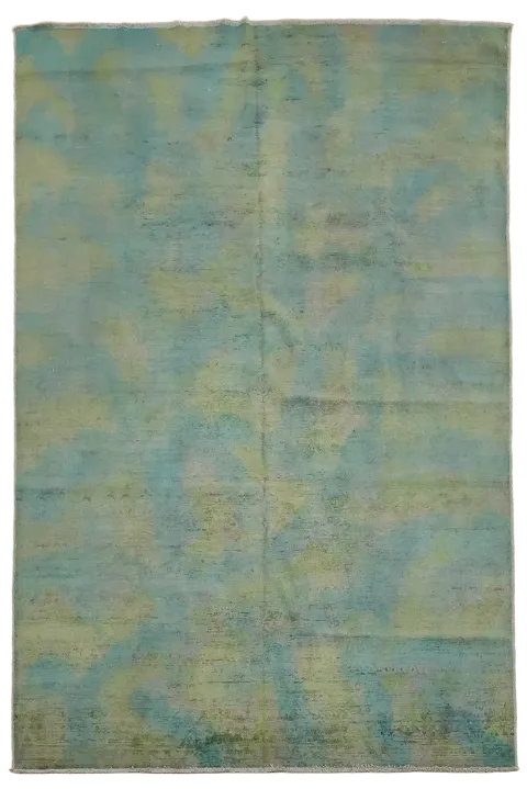 Turquoise Oushak Abstract Area Rug 6x9