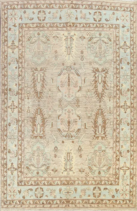 Vegetable Dye Geometric Ziegler Oriental Area Rug 9x12