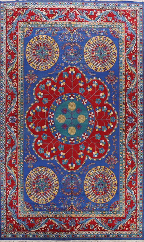 Vegetable Dye Geometric Tabriz Persian Area Rug 12x17