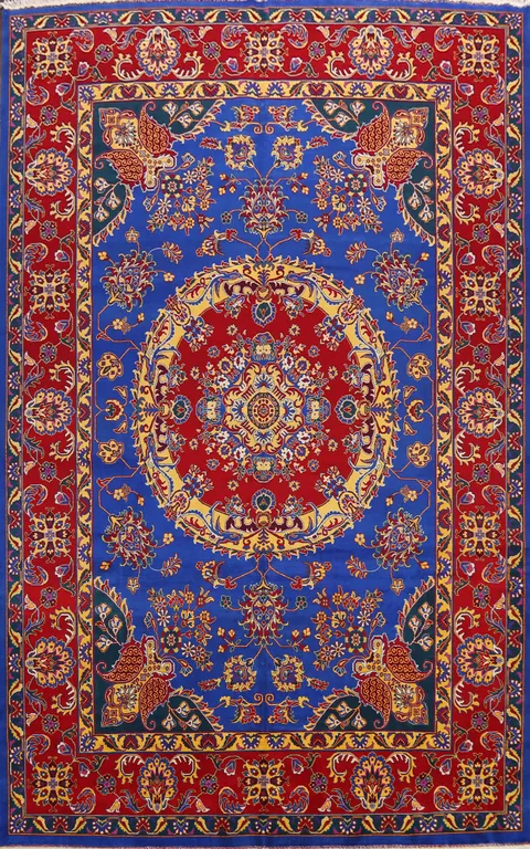 Vegetable Dye Floral Tabriz Persian Area Rug 10x13