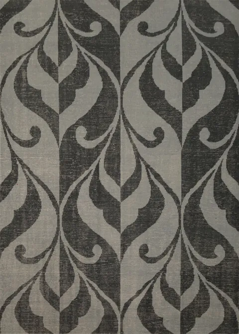 Elegant Gray and Charcoal Vintage Style Area Rug 8x10