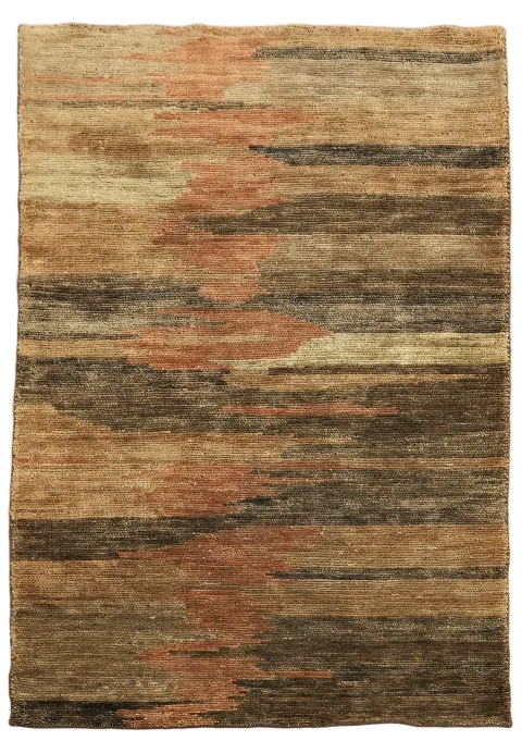 Versatile Abstract Brown Pattern Rug for Contemporary Living Room 5x8 ft