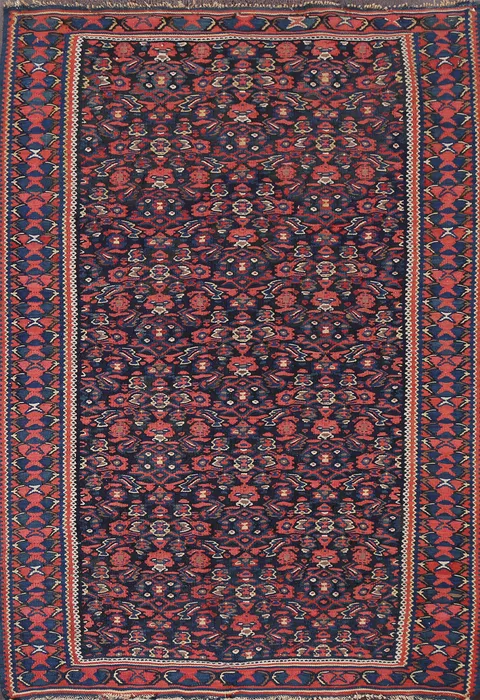 Vegetable Dye Senneh Persian Area Rug 4x5