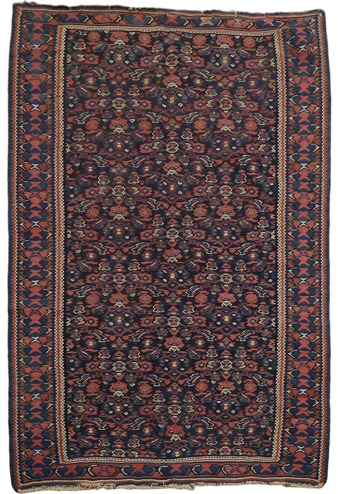 Vegetable Dye Senneh Persian Area Rug 4x5