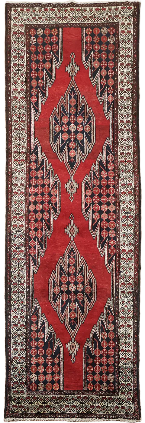 Geometric Bakhtiari Persian Runner Rug 4x10