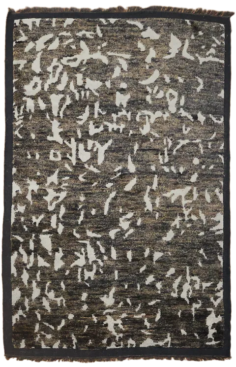 Natural Toned Rug With Abstract Art for a Cozy Living Room 5x8