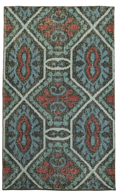 Distressed Geometric Rug 4x6