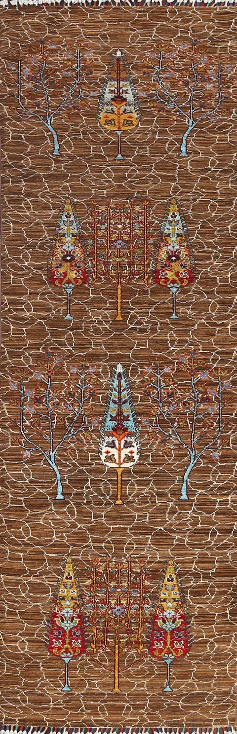 Floral Bakhtiari Oriental Runner Rug 3x10