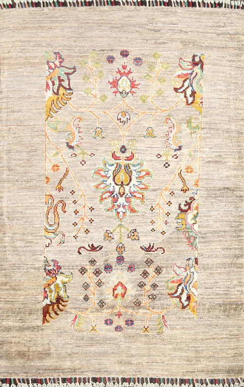 Floral Kazak Oriental Area Rug 3x4