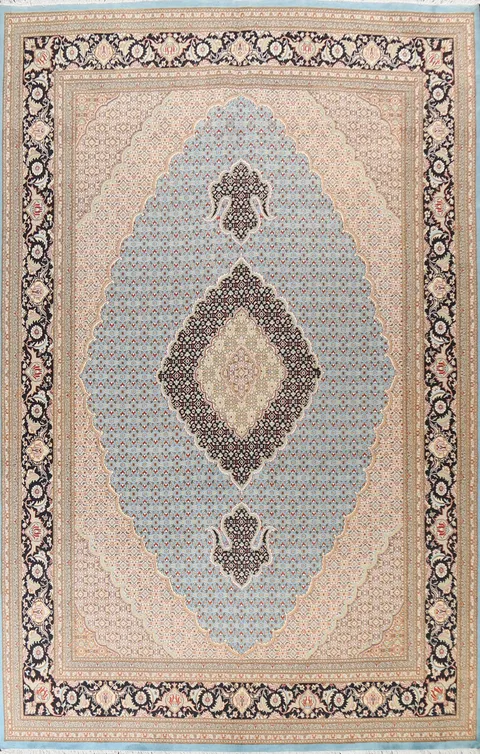 Elegant Oriental Rug with Intricate Geometric Central Medallion 9x12