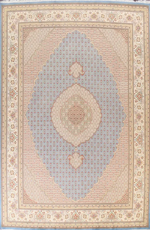 Traditional Persian-Inspired Rug in Soft Pastel Colors 9x13