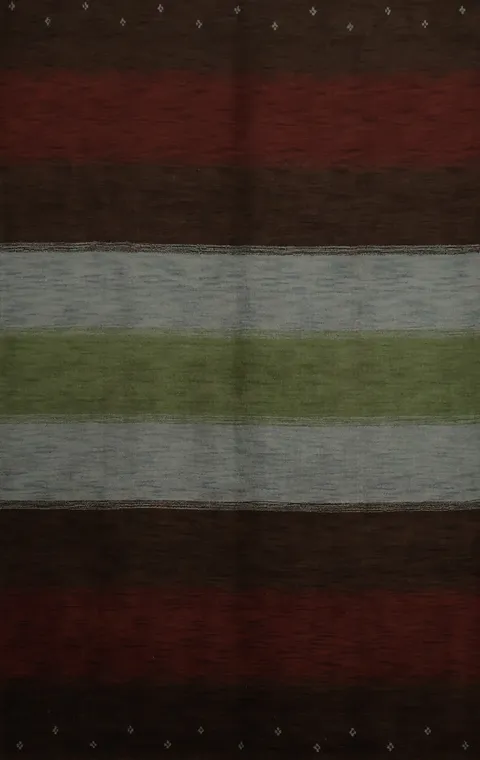 Brown and Green Striped Gabbeh Rug: Ideal for Contemporary Homes 7x10