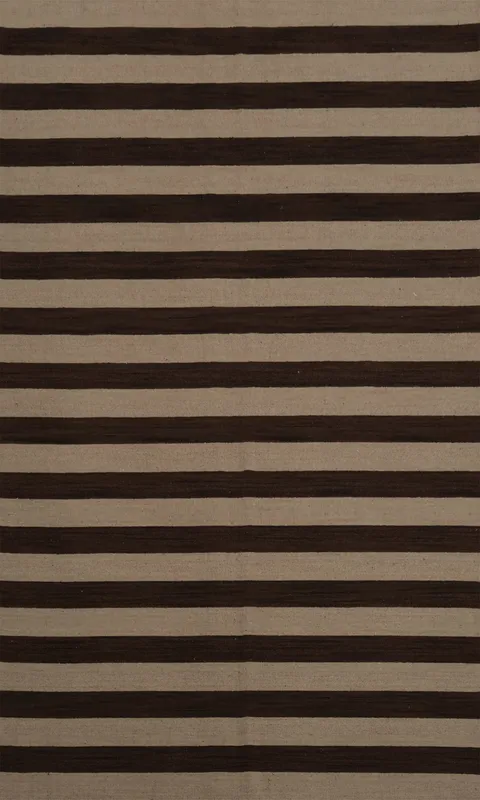Neutral-Toned Striped Gabbeh Area Rug 7x10 Perfect for Any Room Style
