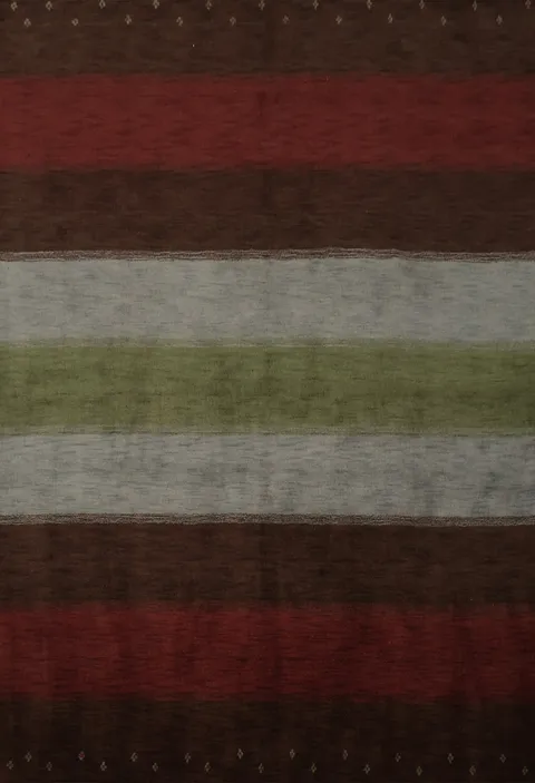 Sophisticated Striped Gabbeh Area Rug 8x10 in Warm Earthy Hues