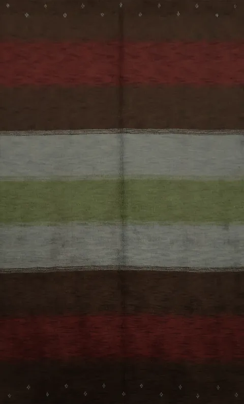 Natural Warmth: Eco-Friendly Striped Rug in Rustic Brown Hues 7x10